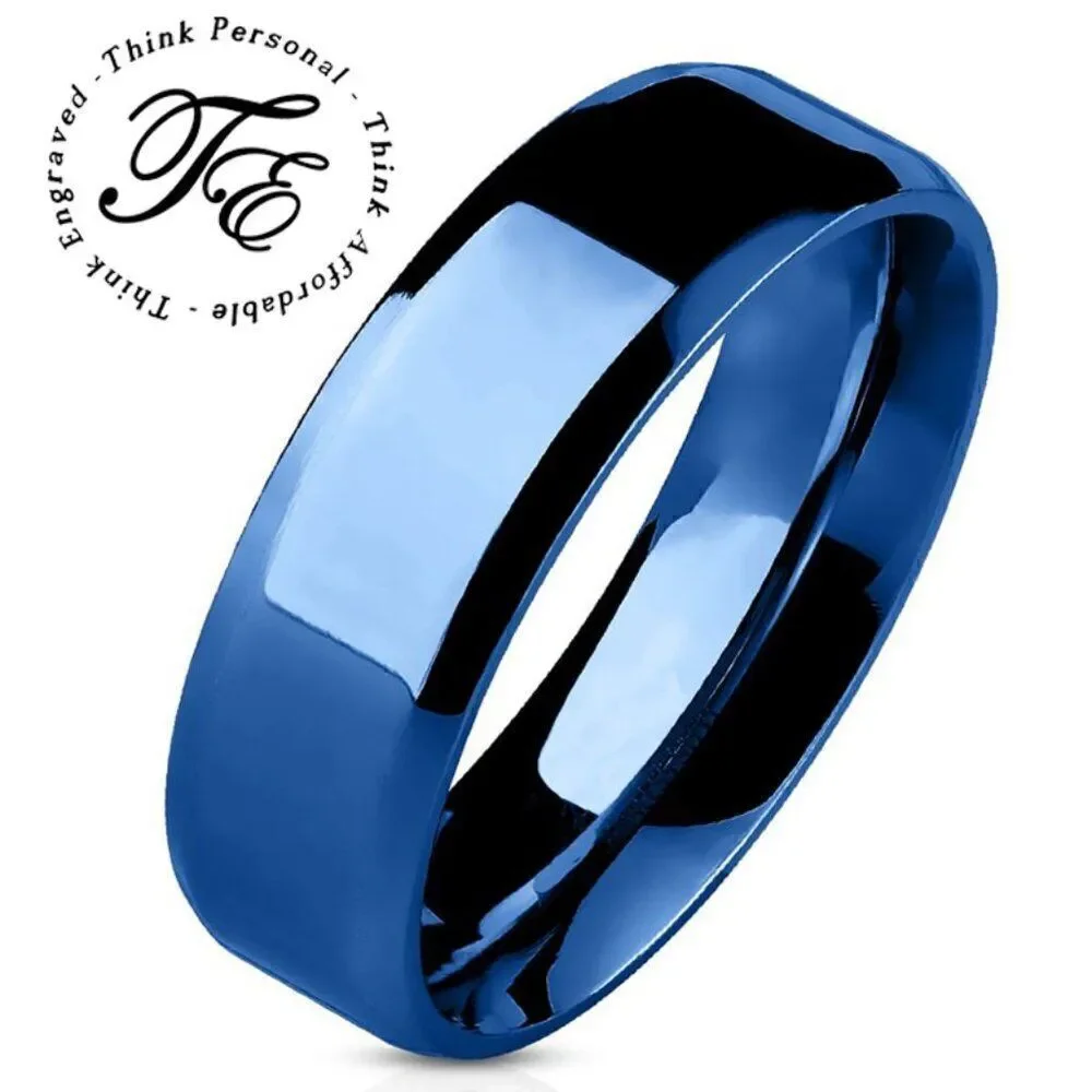 Men's Blue Wedding Band or Promise Ring Sizes 6-14